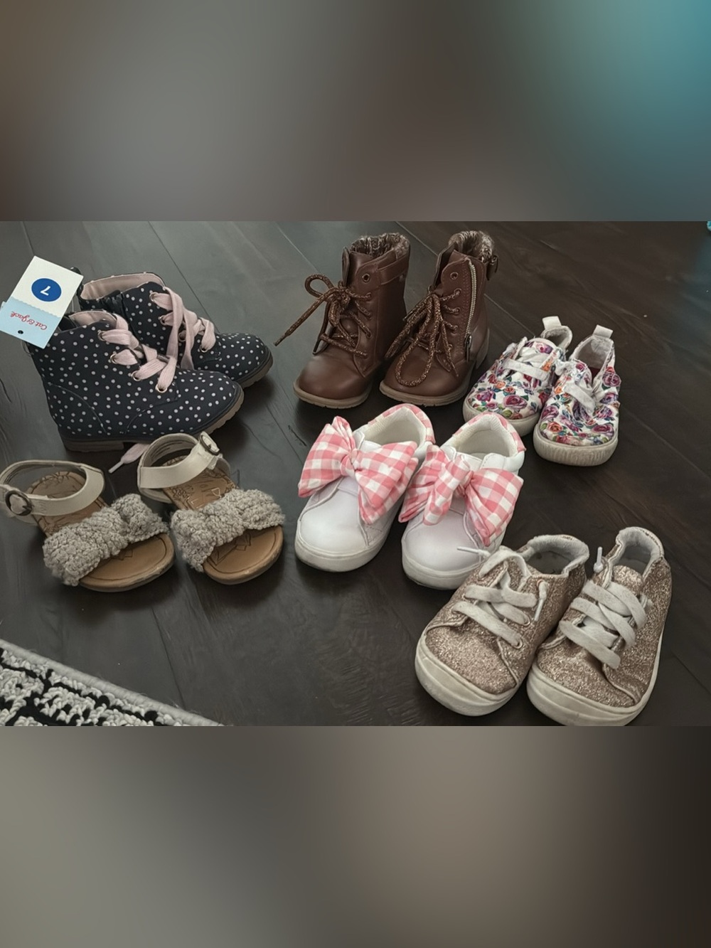 6 pair of Girls toddler shoes size 7